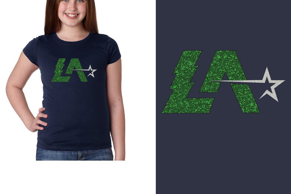 Lightning Allstars LA glitter Girls' Princess T-Shirt