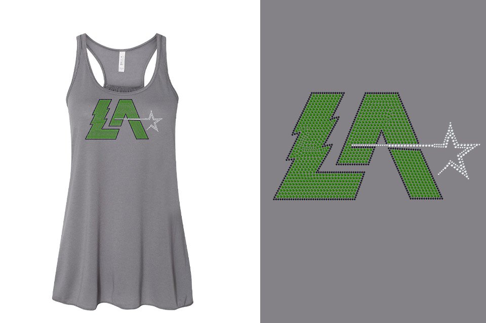 Rhinestones Lightning Allstars LA Youth Flowy Racerback Tank