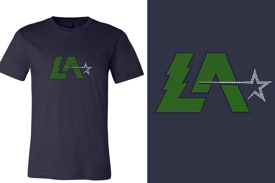 Rhinestones Lightning Allstars LA Unisex t-shirt