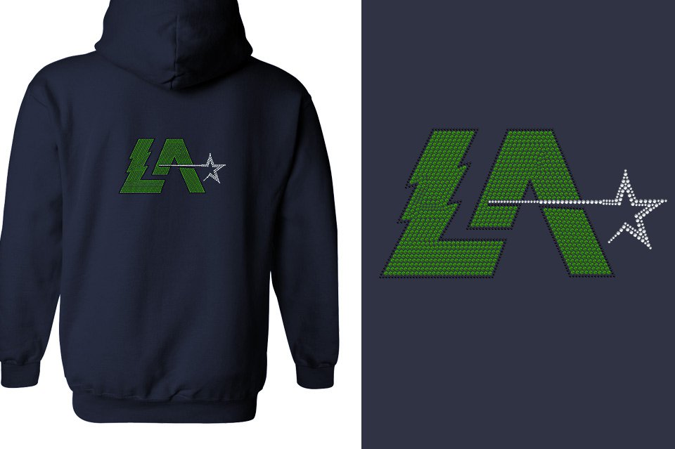 Rhinestones Lightning Allstars LA Unisex Zip Hoodie