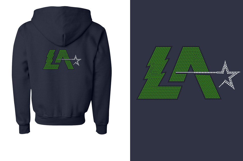 Rhinestones Lightning Allstars LA Youth Unisex Zip Hoodie