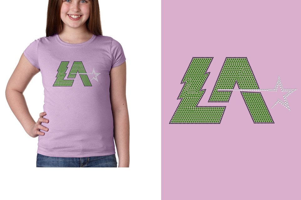 Rhinestones Lightning Allstars LA Girls' Princess T-Shirt