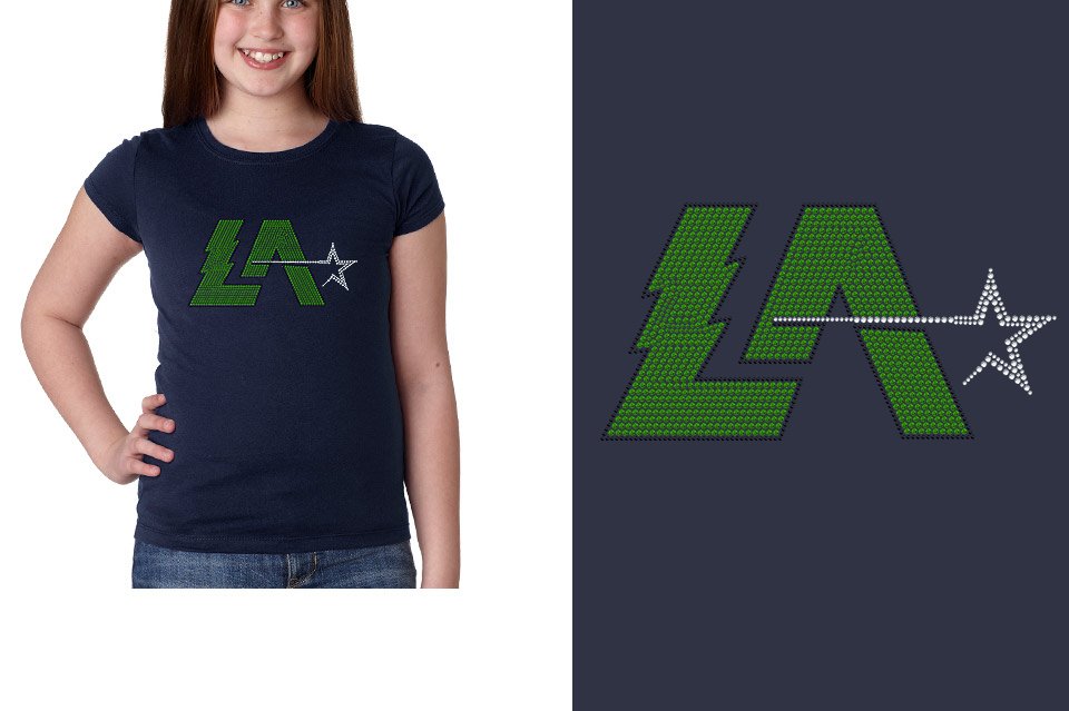 Rhinestones Lightning Allstars LA Girls' Princess T-Shirt