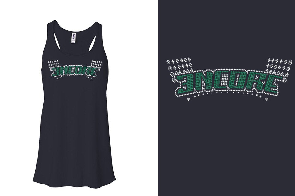 Rhinestones ENCORE Youth Flowy Racerback Tank