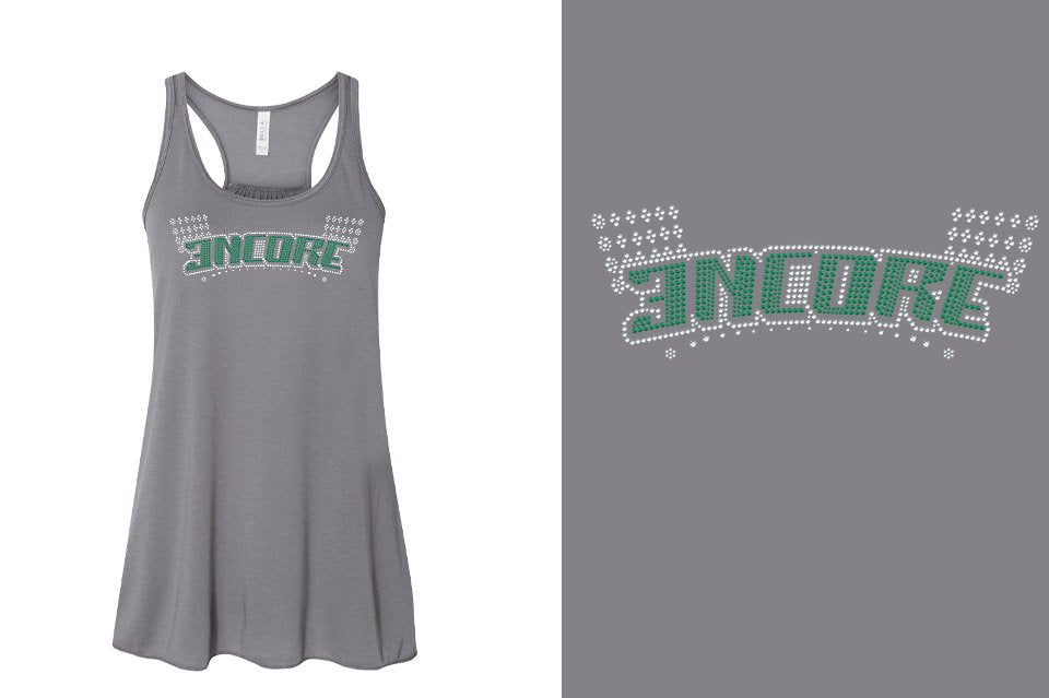 Rhinestones ENCORE Youth Flowy Racerback Tank