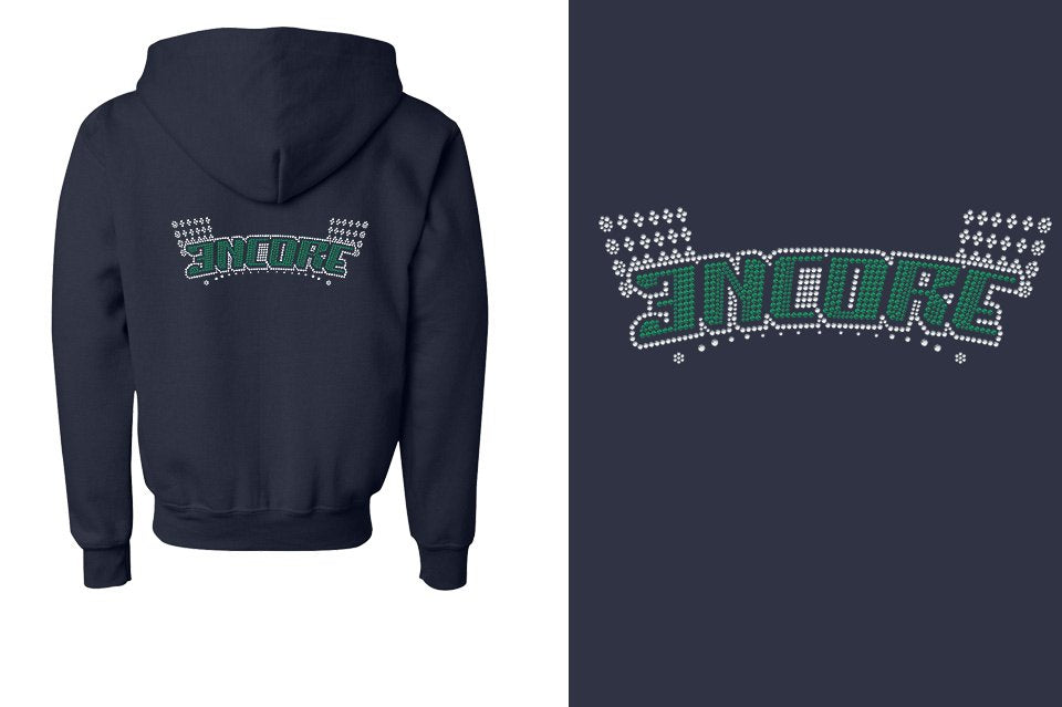 Rhinestones ENCORE Youth Unisex Zip Hoodie