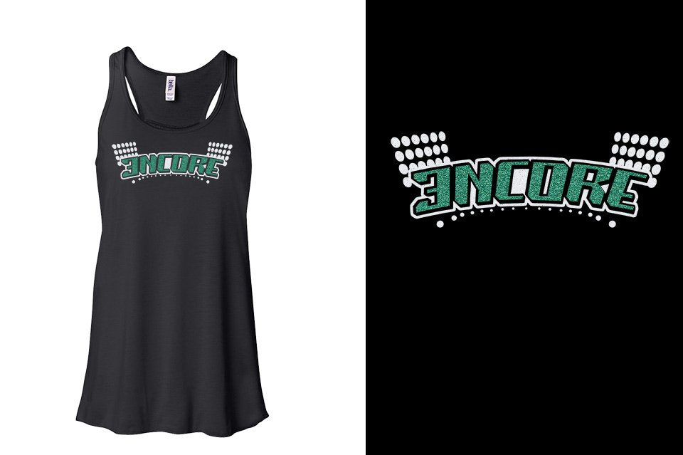 ENCORE glitter Youth Flowy Racerback Tank