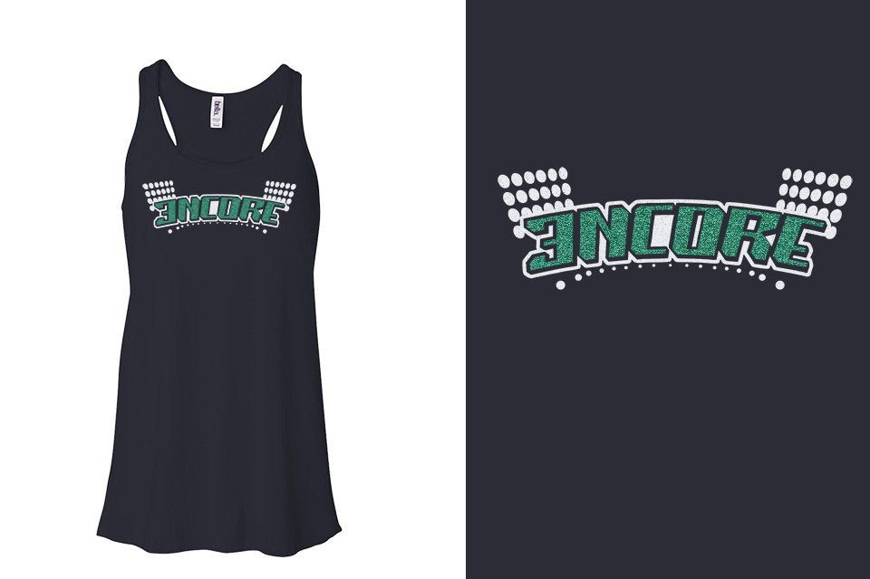 ENCORE glitter Youth Flowy Racerback Tank
