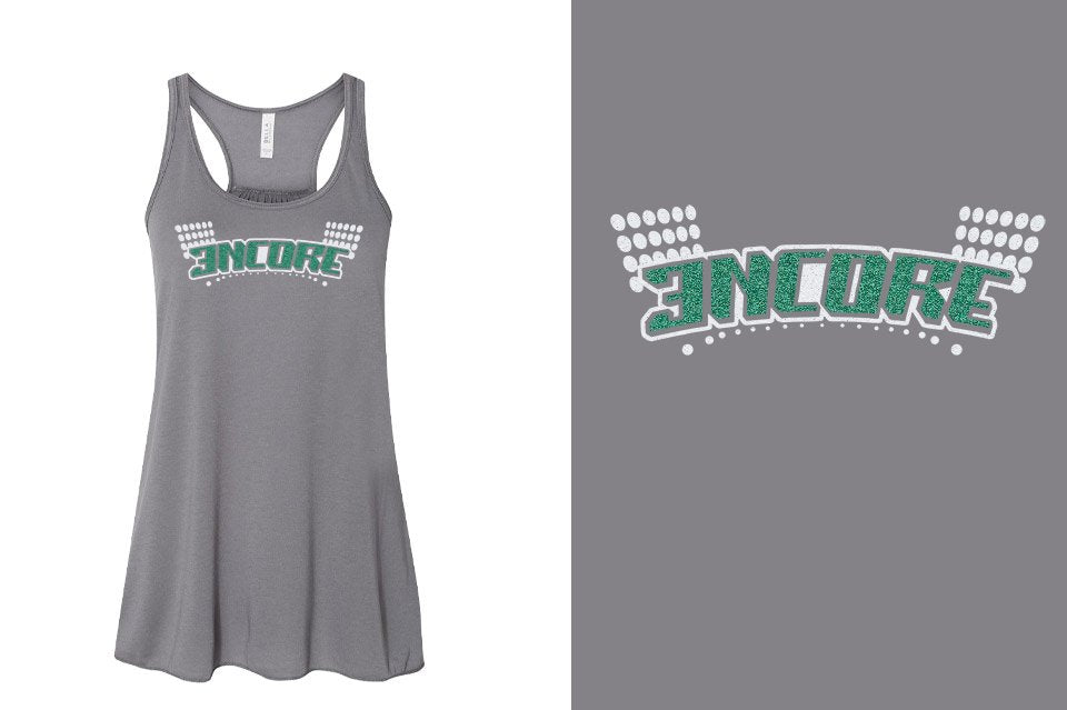 ENCORE glitter Youth Flowy Racerback Tank