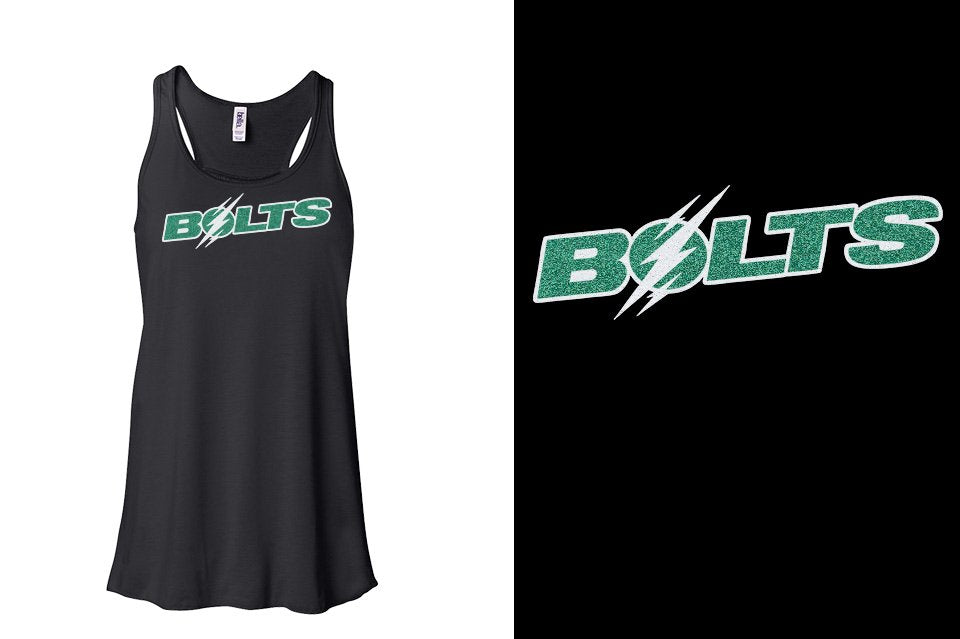 Lightning BOLTS - glitter Youth Flowy Racerback Tank