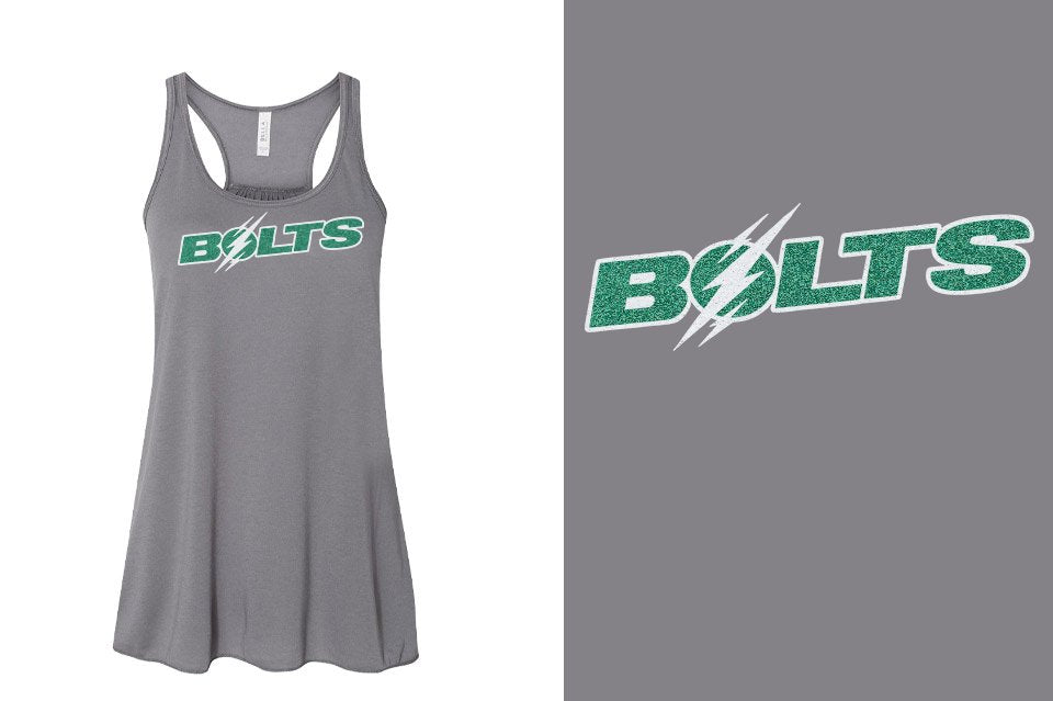 Lightning BOLTS - glitter Youth Flowy Racerback Tank