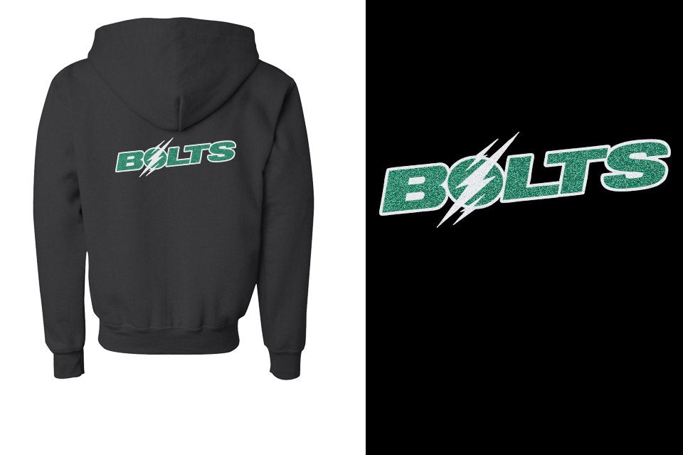Lightning BOLTS - glitter Youth Unisex Zip Hoodie