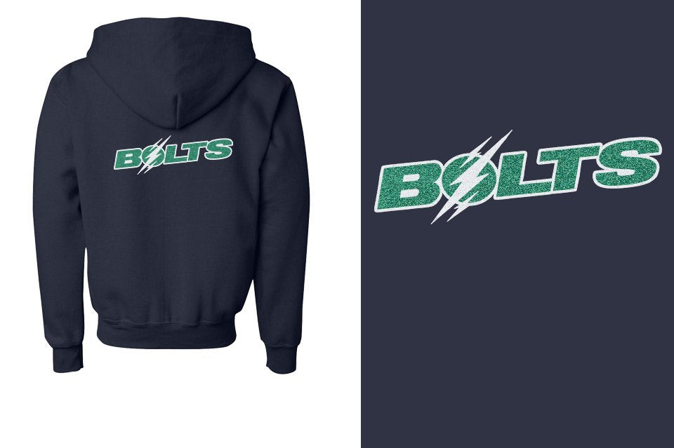 Lightning BOLTS - glitter Youth Unisex Zip Hoodie