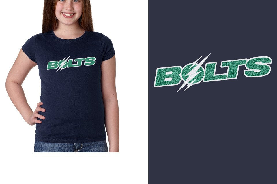 Lightning BOLTS - glitter Girls' Princess T-Shirt