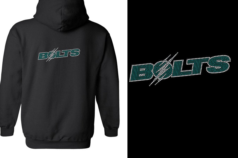 Rhinestones Lightning BOLTS Unisex Zip Hoodie