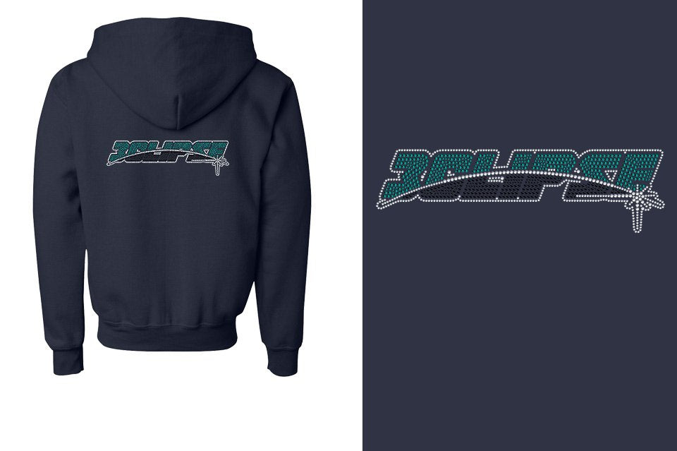Rhinestones ECLIPSE Youth Unisex Zip Hoodie