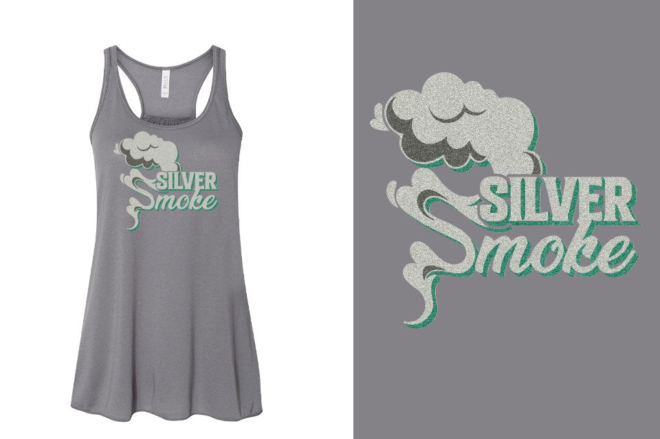 Silver Smoke - glitter Youth Flowy Racerback Tank