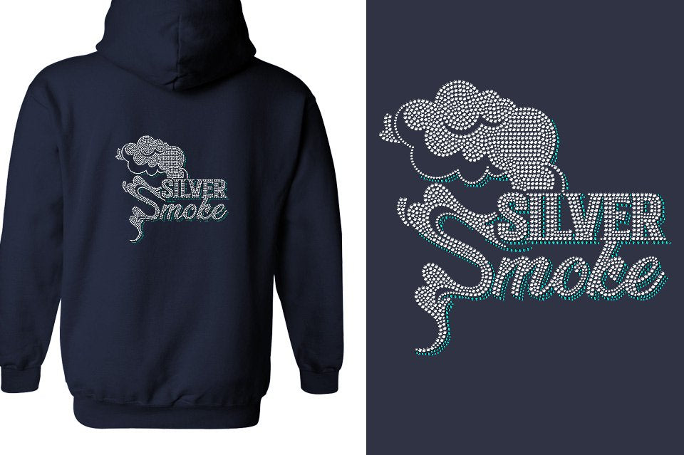 Rhinestones Silver Smoke Unisex Zip Hoodie
