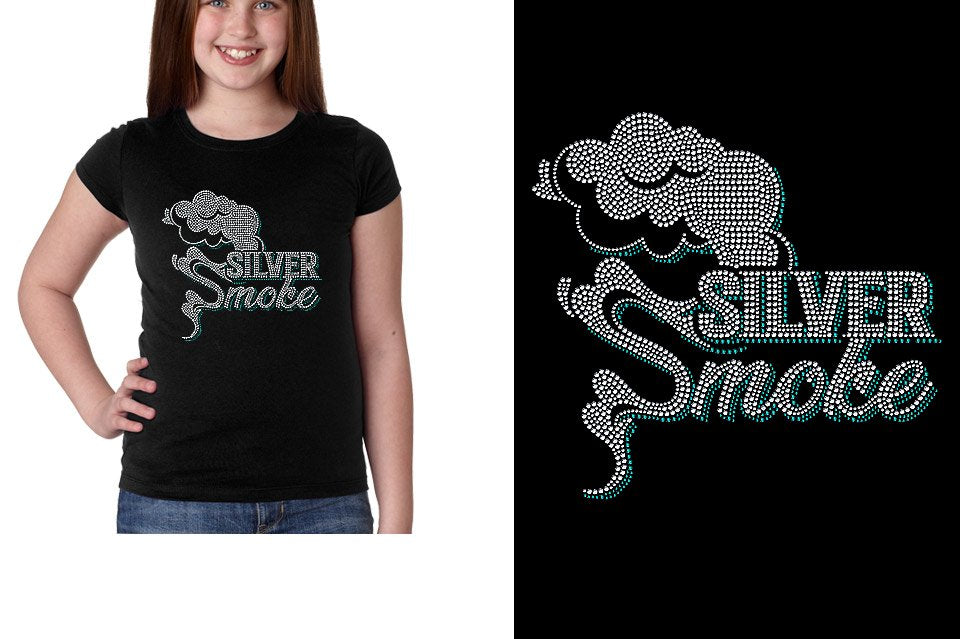 Rhinestones Silver Smoke Girls' Princess T-Shirt