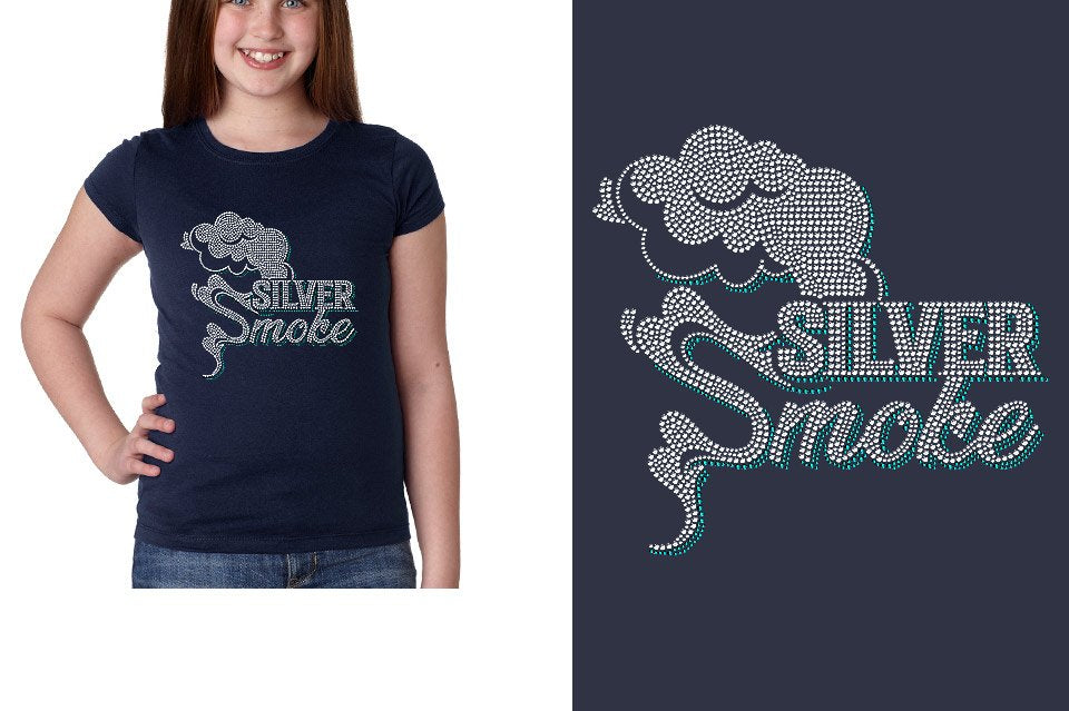 Rhinestones Silver Smoke Girls' Princess T-Shirt