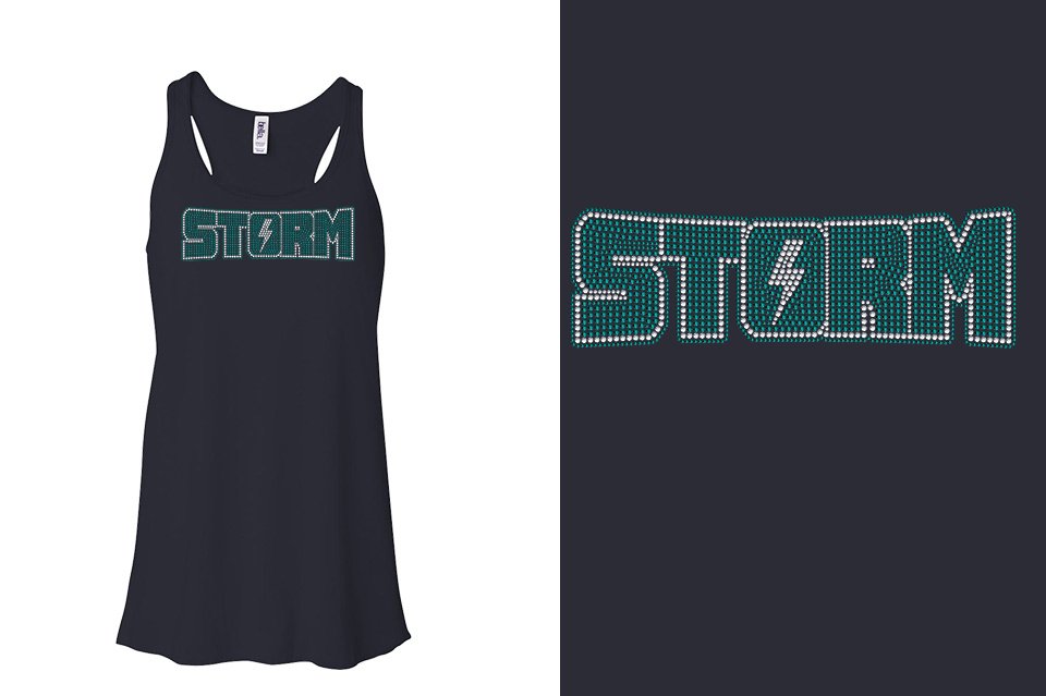 Rhinestones Storm Youth Flowy Racerback Tank