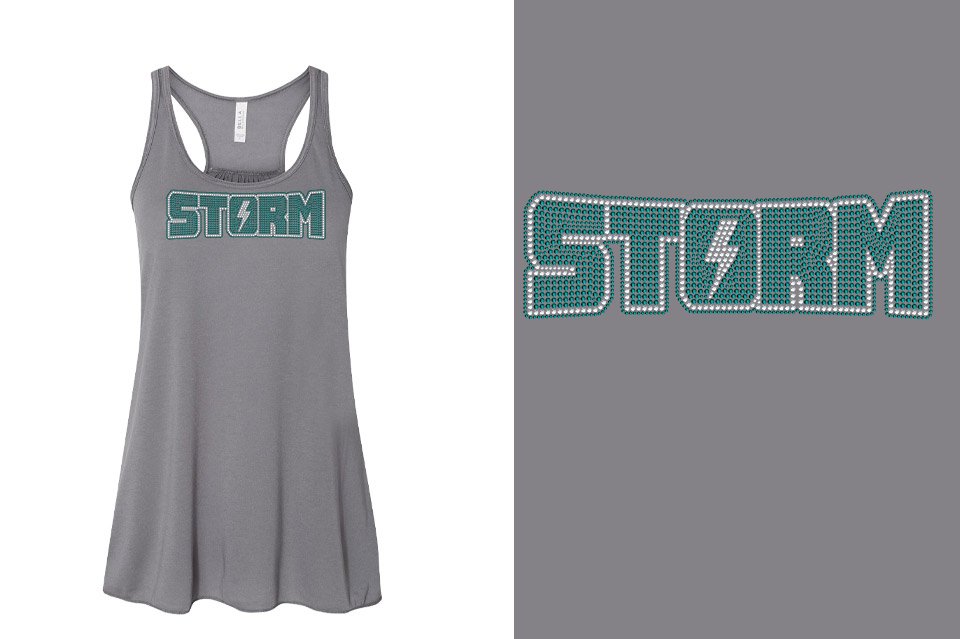 Rhinestones Storm Youth Flowy Racerback Tank