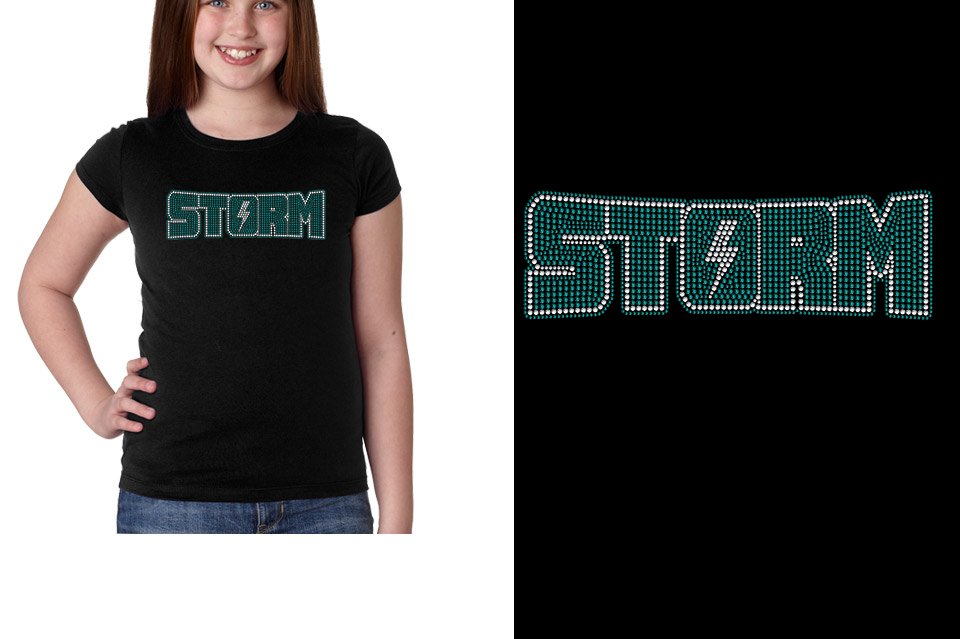 Rhinestones Storm Girls' Princess T-Shirt