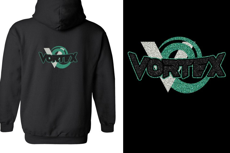 VORTEX Glitter Unisex Zip Hoodie