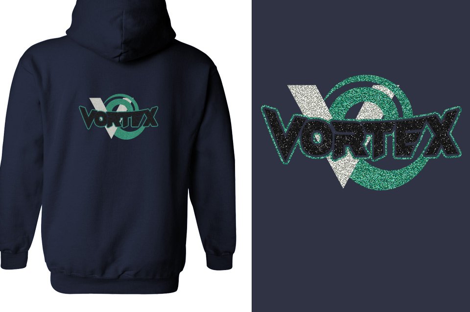 VORTEX Glitter Unisex Zip Hoodie