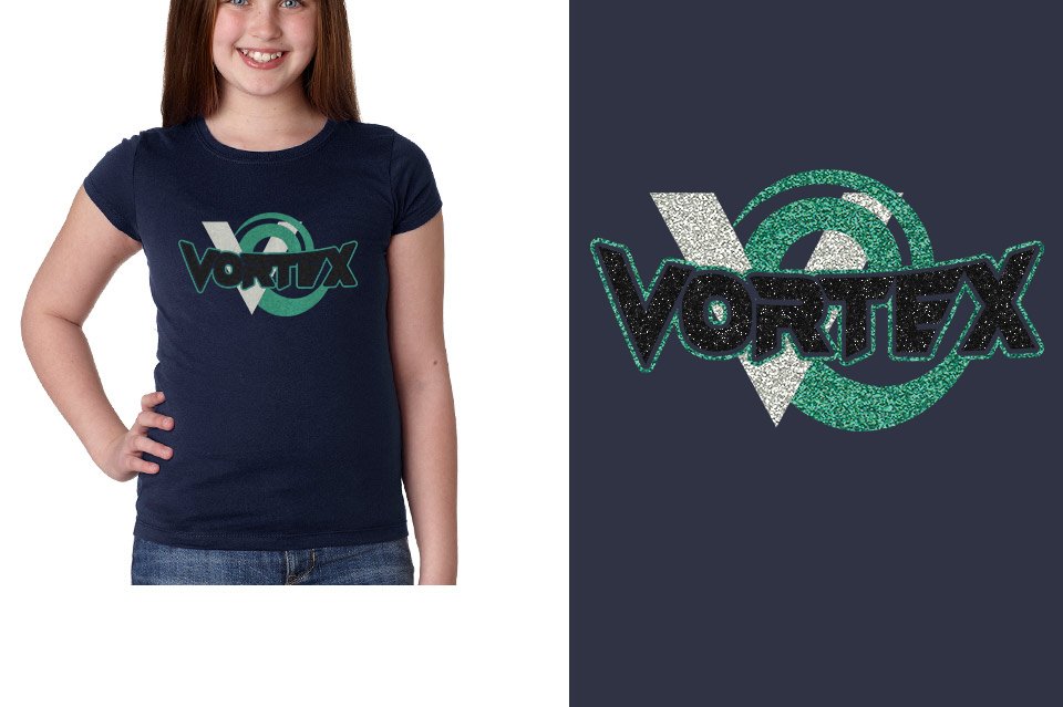 VORTEX glitter Girls' Princess T-Shirt