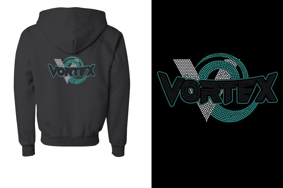 Rhinestones VORTEX Youth Unisex Zip Hoodie