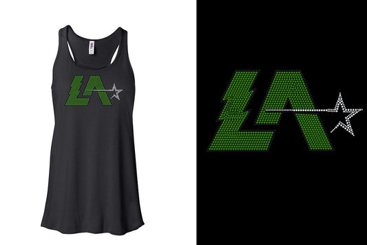 Rhinestones Lightning Allstars LA  Youth Flowy Racerback Tank