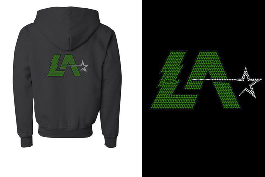 Rhinestones Lightning Allstars LA  Youth Unisex Zip Hoodie