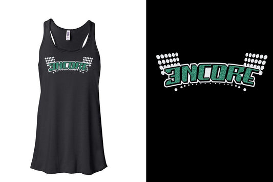 ENCORE glitter Youth Flowy Racerback Tank