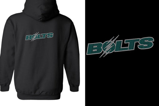 Rhinestones Lightning BOLTS Unisex Zip Hoodie