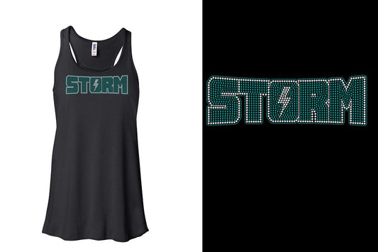 Rhinestones Storm Youth Flowy Racerback Tank