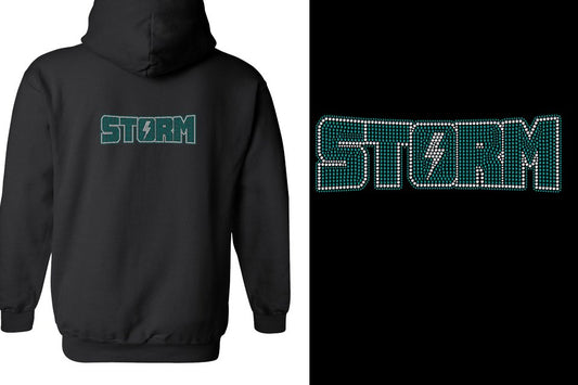Rhinestones Storm Unisex Zip Hoodie