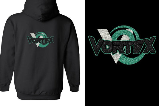 VORTEX Glitter Unisex Zip Hoodie