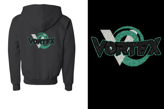 VORTEX Glitter Youth Unisex Zip Hoodie