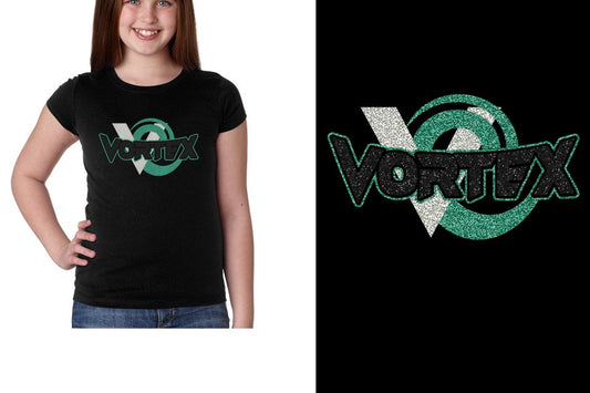 VORTEX glitter Girls' Princess T-Shirt