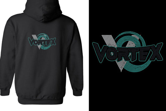 Rhinestones VORTEX Unisex Zip Hoodie