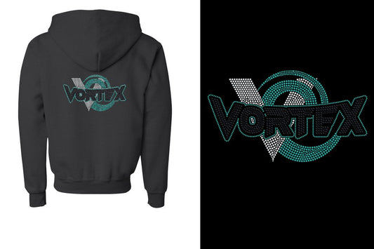Rhinestones VORTEX Youth Unisex Zip Hoodie